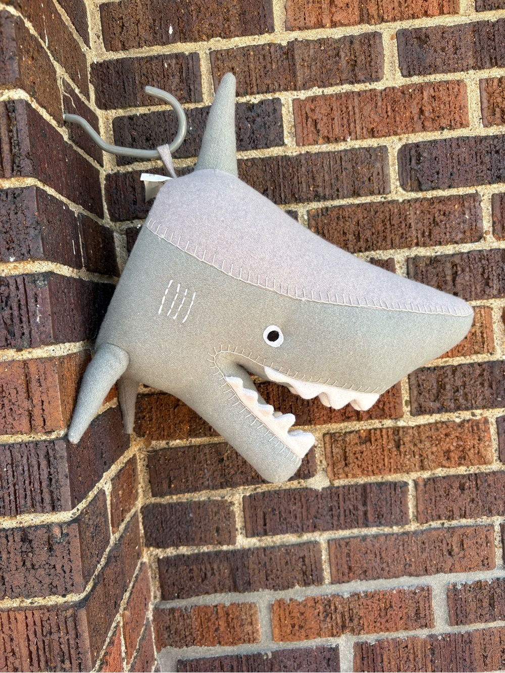 Target Plush Shark Wall Mount in Light Gray